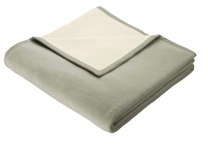 Wohndecken - Schlafdecke mit Veloursbandeinfassung, in Größe 225 (150x200 cm) bis 295 (220x240 cm), in Farbe SILBER Ansicht 1
