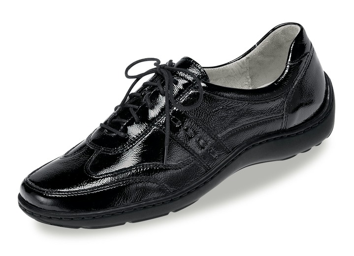 Weite H - Waldläufer, bequeme Damen-Schnürschuhe, Weite H, mit herausnehmbarem Fußbett, in Größe 4 bis 8 1/2, in Farbe SCHWARZ Ansicht 1