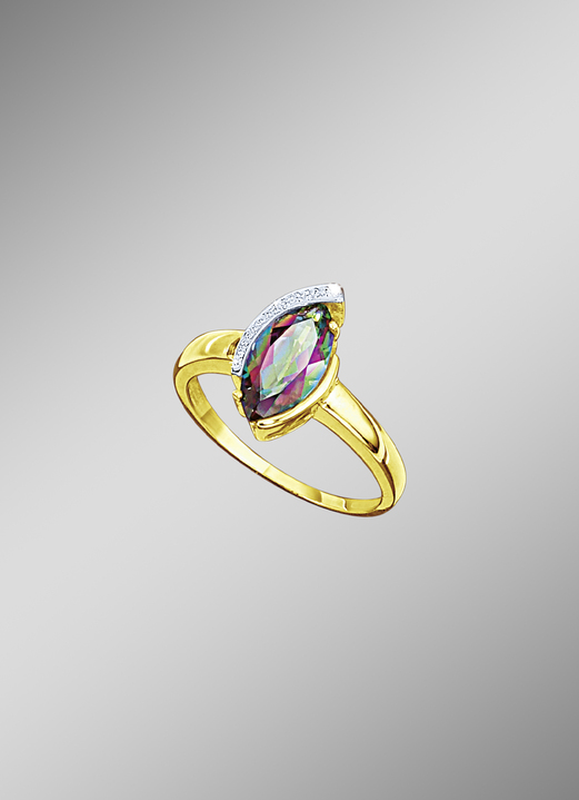 - Damenring mit Diamant und Mystic-Feuertopas, beh., in Größe 160 bis 220, in Farbe  Ansicht 1