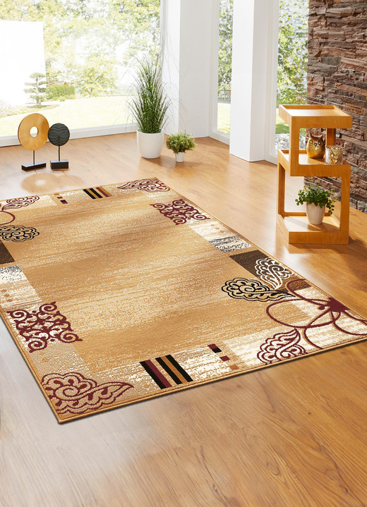 Klassisch - Gewebte Brücken und Teppiche mit Bordüre, in Größe 111 (Brücke, 60x110 cm) bis 288 (Teppich, 240x330 cm), in Farbe BEIGE Ansicht 1