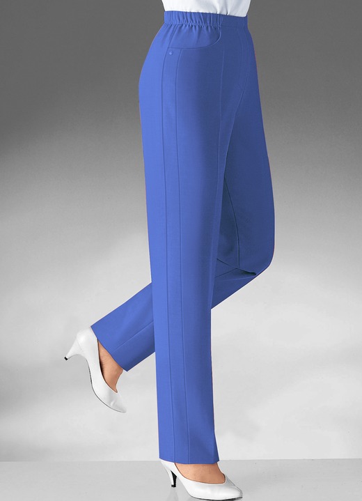 Damenmode - Hose mit vorverlegter Seitennaht in 8 Farben, in Größe 019 bis 235, in Farbe KOBALTBLAU Ansicht 1