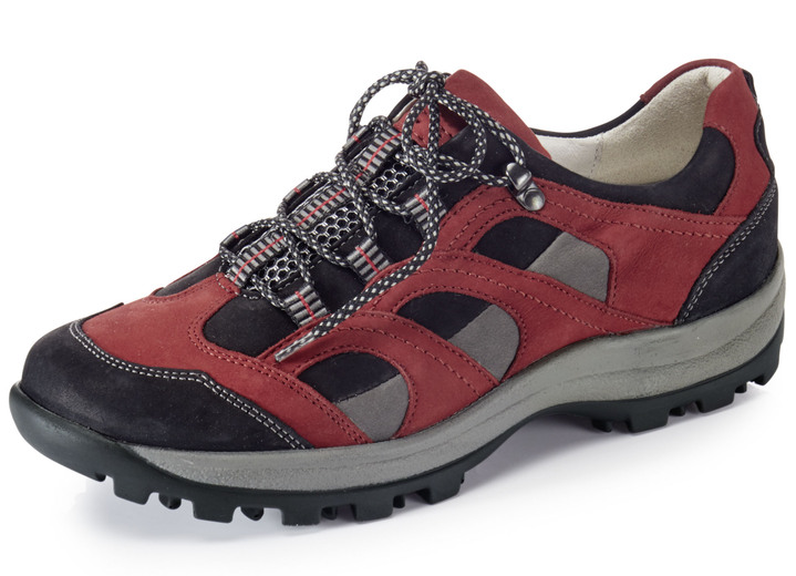 Weite H - Waldläufer, sportliche Damen-Schnürschuhe, Weite H, mit herausnehmbarem Fußbett, in Größe 4 1/2 bis 9, in Farbe GRANATROT-SCHWARZ-GRAU Ansicht 1