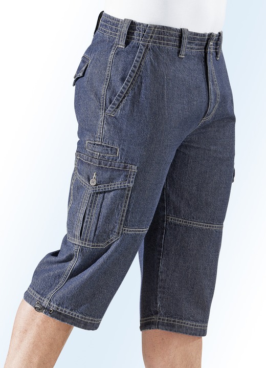 Inspiration - Jeans-Bermudas mit Cargotaschen in 3 Farben, in Größe 024 bis 060, in Farbe JEANSBLAU Ansicht 1