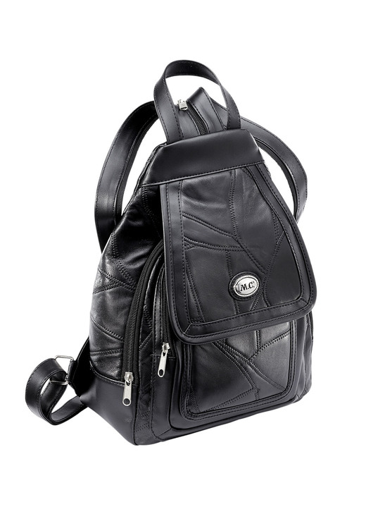 - Rucksack in edler Patchwork-Verarbeitung, in Farbe SCHWARZ