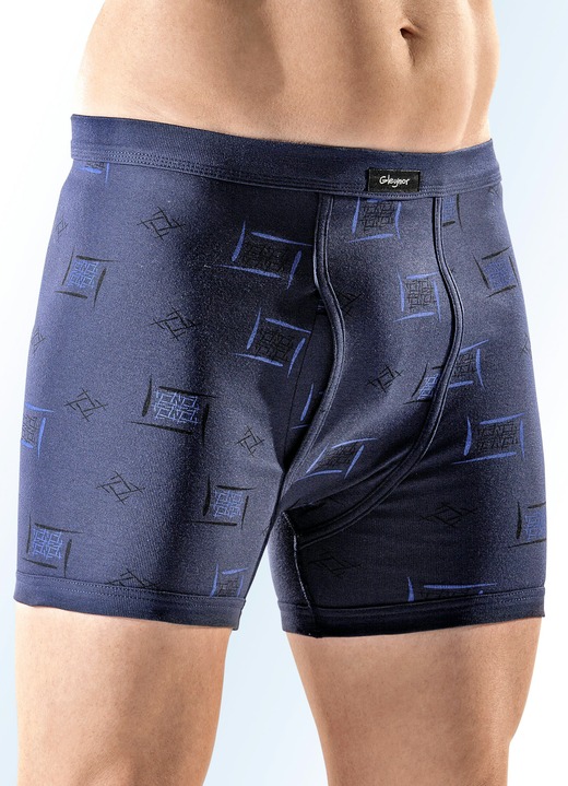 Unterhosen - Fünferpack Unterhosen, allover dessiniert Unterhosen - Fünferpack Unterhosen, allover dessiniert, in Größe 005 bis 011, in Farbe 3X MARINE, 2X ANTHRAZIT