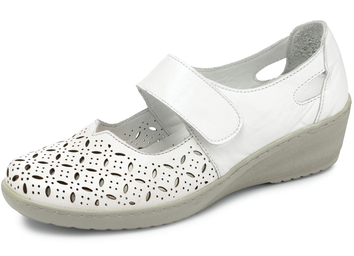 Weite H - Gemini Slipper aus weichem Rindleder, in Größe 036 bis 042, in Farbe WEISS Ansicht 1