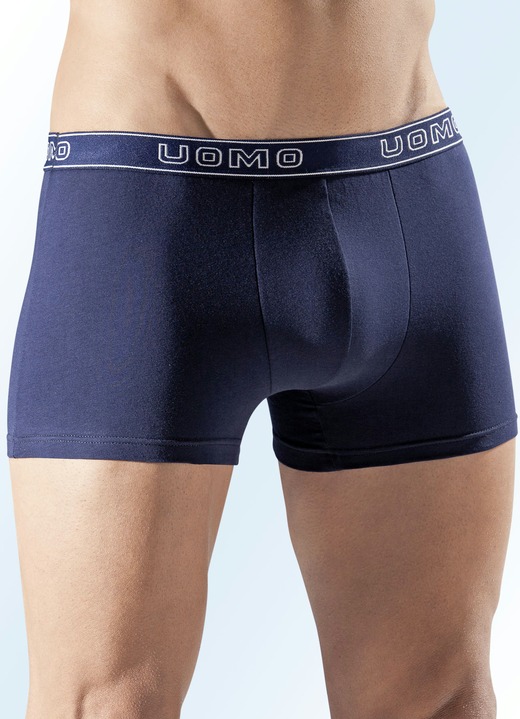 Unterhosen - Fünferpack Pants, uni mit Elastikbund, in Größe 004 bis 010, in Farbe 3X NAVY, 2X SCHWARZ