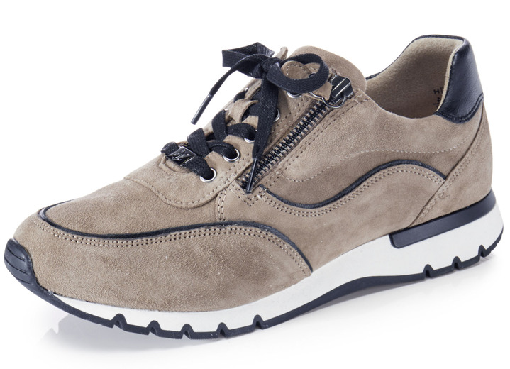 Weite H - Caprice Schnürschuh mit praktischem Seitenreißverschluss, in Größe 036 bis 042, in Farbe TAUPE Ansicht 1