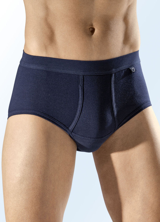 Unterhosen - Pfeilring Dreierpack Slips, uni, in Größe 005 bis 011, in Farbe NAVY