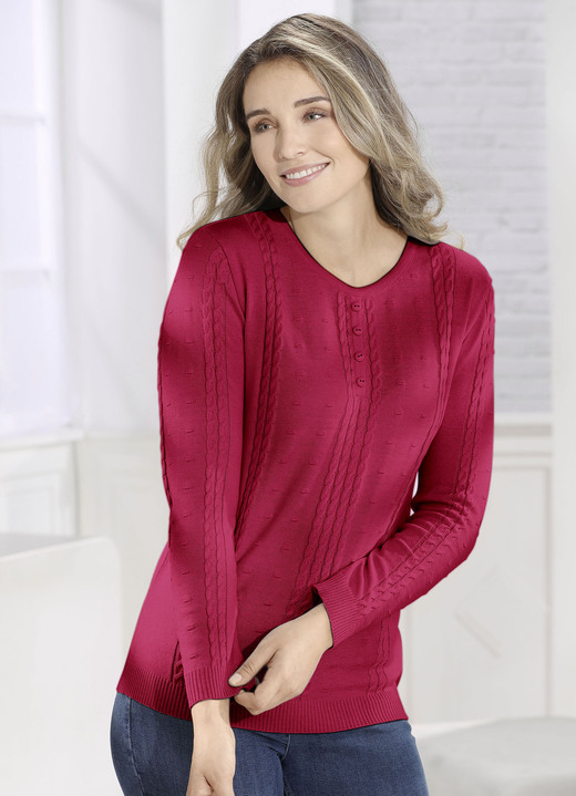 Basics - Pullover in Feinstrick, in Größe 038 bis 054, in Farbe ROT Ansicht 1