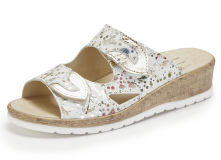 ELENA EDEN Pantolette aus floral bedrucktem Nappaleder