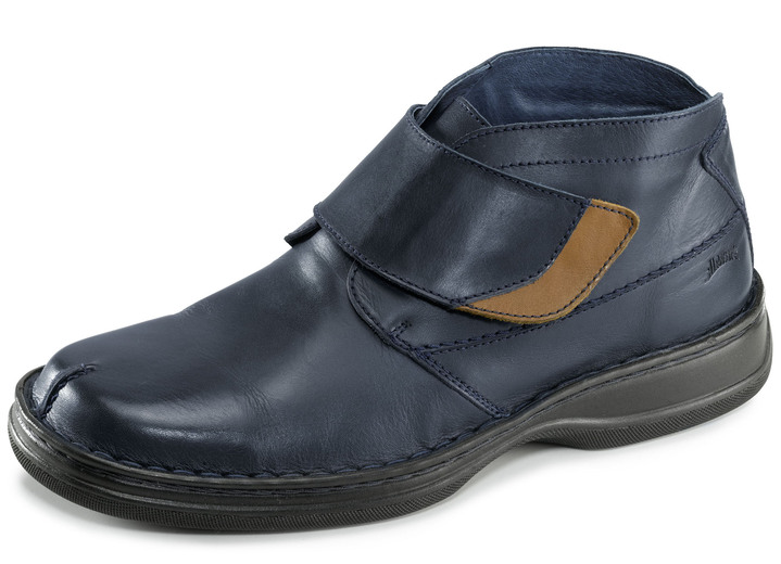 Stiefeletten - Boot mit verstellbarer Klettspange Stiefeletten - Boot mit verstellbarer Klettspange, in Größe 039 bis 046, in Farbe MARINE-BRAUN