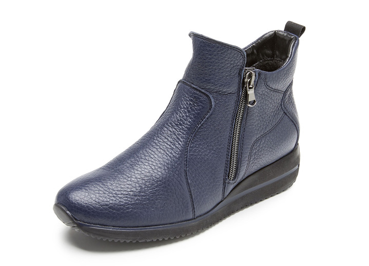 Stiefel & Stiefeletten - Waldläufer, bequeme Damen-Stiefeletten, Weite H, aus Hirschleder, in Größe 3 1/2 bis 8, in Farbe MARINE Ansicht 1