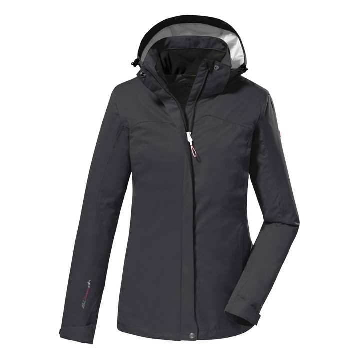 Kurz - Wasser- und winddichte Damen-Funktionsjacke Kurz - Wasser- und winddichte Damen-Funktionsjacke, in Größe 036 bis 054, in Farbe SCHWARZ