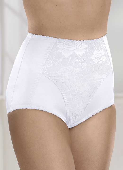 Miederhosen - Miederhose mit Jaquarddessin, in Größe 070 bis 115, in Farbe 2X WEISS Ansicht 1