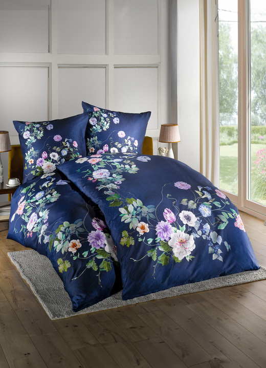 Bettwäschegarnituren - Mako-Satin Bettwäsche-Garnitur von Estella, in Größe 112 (80/80 cm + 135/200 cm) bis 121 (Kissenbezug, 40/80 cm), in Farbe MULTICOLOR