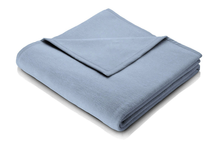 Wohndecken - Hochwertige Schlafdecke mit Veloursband-Einfassung von Borbo, in Größe 185 (100x150 cm) bis 295 (220x240 cm), in Farbe BLAU Ansicht 1