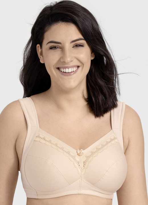 Soft-BH - Miss Mary BH mit Baumwolle, in Größe 075 bis 105, in Cup C, in Farbe BEIGE