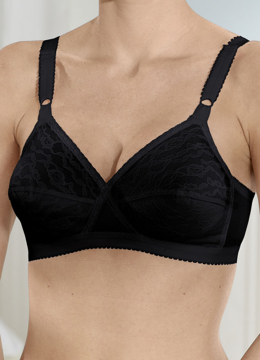 Soft-BH - Playtex BH in Zauberkreuz-Schnittform, in Größe 075 bis 100, in Cup B, in Farbe SCHWARZ Ansicht 1