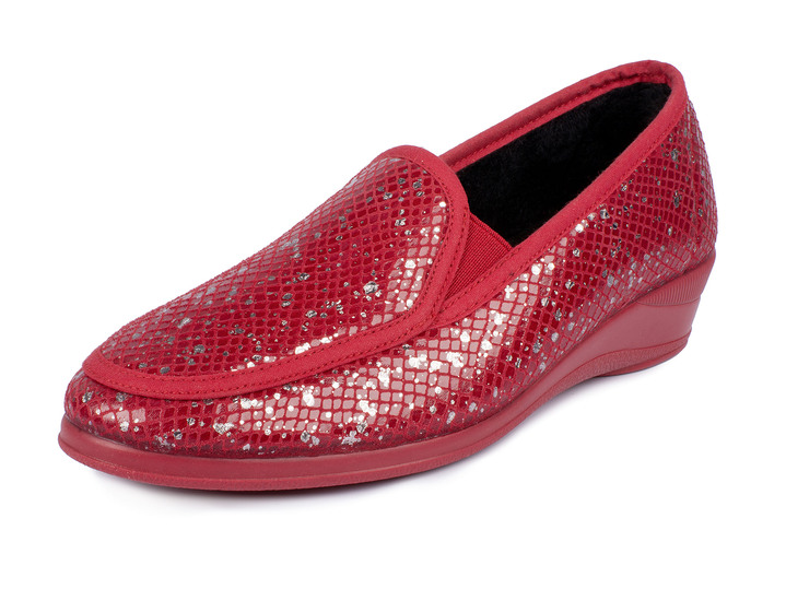 Slipper & Schnürschuhe - Mokassin in eleganter Kroko-Optik, in Größe 036 bis 042, in Farbe BORDEAUX Ansicht 1