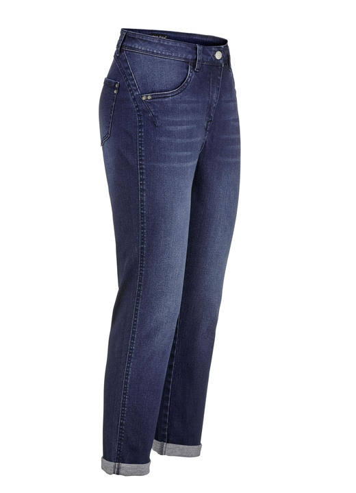 Hosen mit Knopf- und Reißverschluss - Jeans mit Push-up-Effekt, in Größe 017 bis 052, in Farbe DUNKELBLAU Ansicht 1