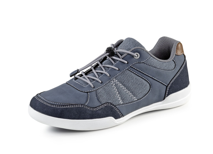 Slipper & Schnürschuhe - Sneaker mit elastischem Schnellschnürsystem mit Stopper Slipper & Schnürschuhe - Sneaker mit elastischem Schnellschnürsystem mit Stopper, in Größe 040 bis 047, in Farbe BLAU-COGNAC