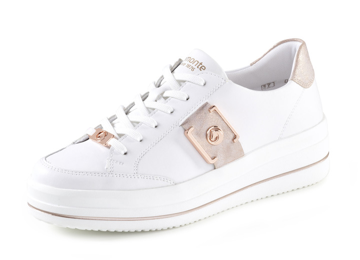 - Remonte Sneaker mit Metallic-Besätzen, in Größe 036 bis 043, in Farbe WEISS-ROSÉGOLD Ansicht 1