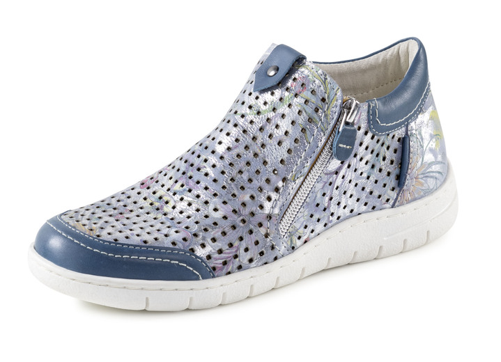 - ELENA EDEN Bootie aus zart schimmerndem Rind-Nubukleder, in Größe 036 bis 042, in Farbe JEANS Ansicht 1