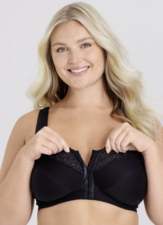 - Miss Mary BH mit Vorderverschluss, in Größe 080 bis 105, in Cup B, in Farbe SCHWARZ Ansicht 1