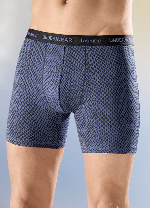 Unterhosen - Dreierpack Pants mit Elastikbund Unterhosen - Dreierpack Pants mit Elastikbund, in Größe 005 bis 011, in Farbe 2X JEANSBLAU-SCHWARZ, 1X UNI SCHWARZ