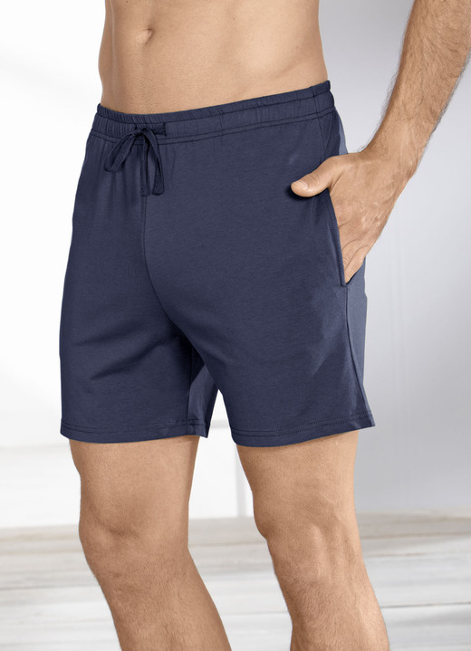 Shortys - Zweierpack Schlaf-und Freizeitshorts mit BIO-Baumwolle Shortys - Zweierpack Schlaf-und Freizeitshorts mit BIO-Baumwolle, in Größe 046 bis 062, in Farbe 1X OLIV, 1X MARINE