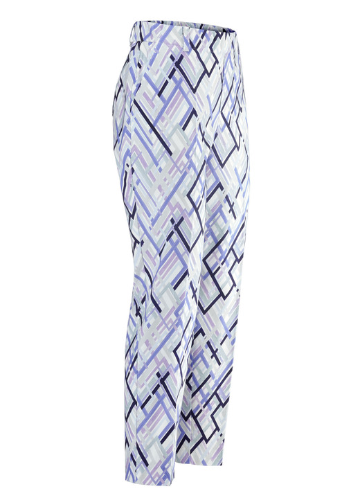 - Hose in 7/8-Länge mit aktueller Dessinierung, in Größe 018 bis 052, in Farbe ECRU-FLIEDER-SALBEI-BLAU Ansicht 1