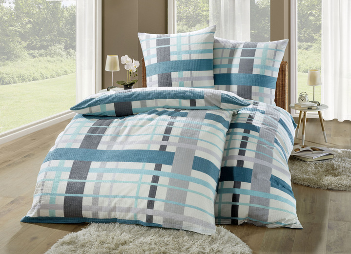 Inspiration - Bettwäsche-Garnitur, in Größe 112 (80/80 cm + 135/200 cm) bis 115 (80/80 cm + 155/220 cm), in Farbe AQUA-GRÜN Ansicht 1