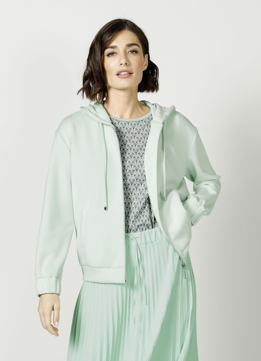 - Sweatjacke mit Kapuze, in Größe 038 bis 052, in Farbe MINT Ansicht 1
