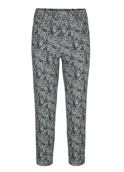 Hosen in Schlupfform - Hose mit Seitentaschen und seitlichen Schlitzen , in Größe 038 bis 052, in Farbe MARINE-WEISS Ansicht 1