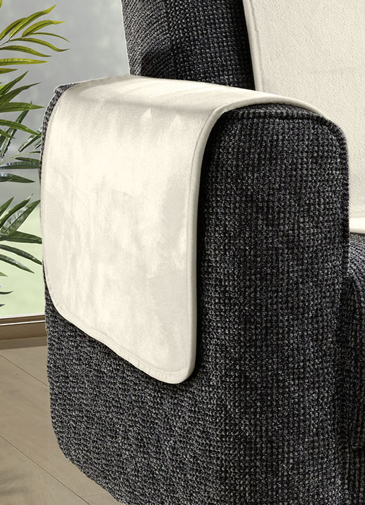 Sessel- & Sofaüberwürfe - Wohnaccessoires mit Anti-Rutsch-Beschichtung, in Größe 101 (Sesselschoner, 50x150 cm) bis 865 (2 Armlehnenschoner, 50x 70 cm), in Farbe CREME Ansicht 1