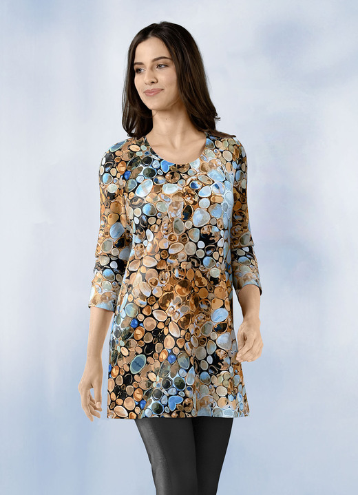- Longshirt mit Allover-Druck, in Größe 036 bis 048, in Farbe BLAU-BRAUN-SCHWARZ