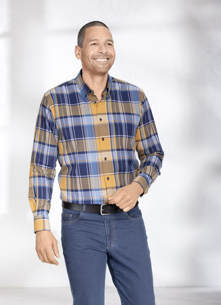 Kariertes Hemd mit Button-Down-Kragen
