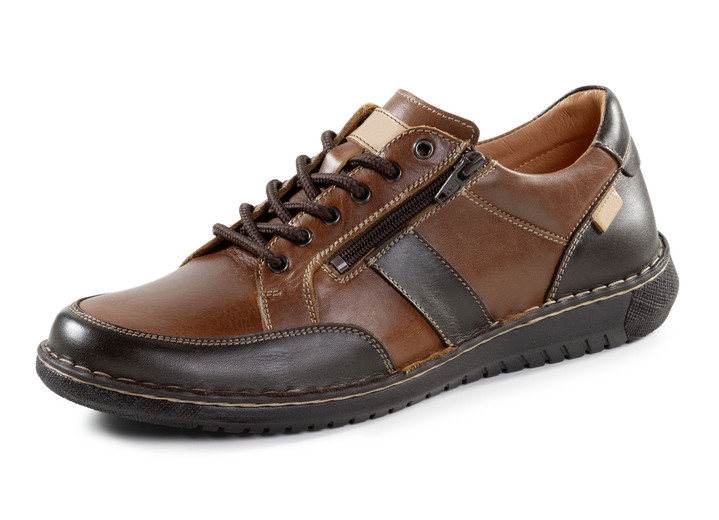- Schnürschuh aus Nappaleder, in Größe 040 bis 046, in Farbe COGNAC-MOKKA Ansicht 1