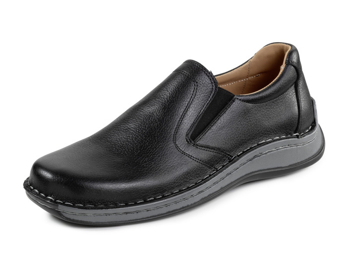 Slipper & Schnürschuhe - GINO GALANTE, klassische Herren-Slipper, mit herausnehmbarem Fußbett Slipper & Schnürschuhe - GINO GALANTE, klassische Herren-Slipper, mit herausnehmbarem Fußbett, in Größe 040 bis 046, in Farbe SCHWARZ