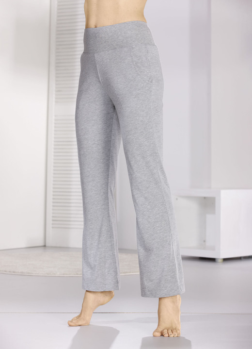 Schlafanzüge & Shortys - Hose mit dezent ausgestellten Beinabschlüssen , in Größe 036 bis 054, in Farbe GRAU MELIERT