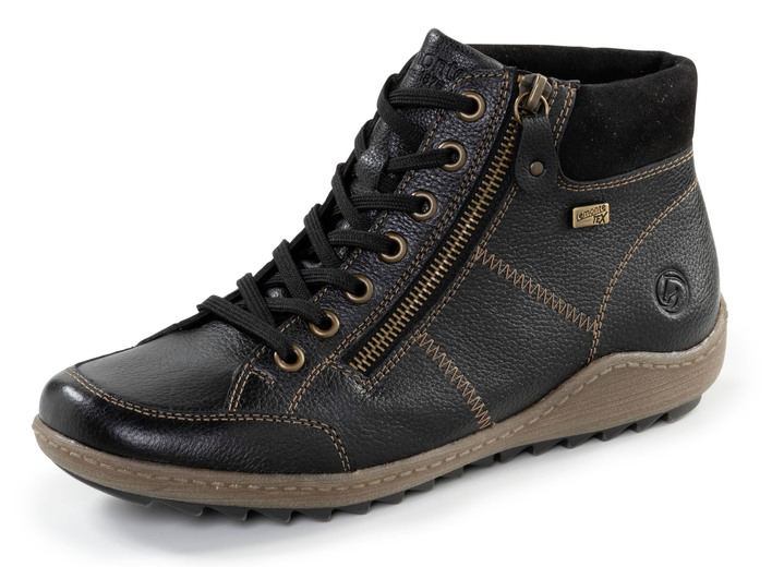 Stiefel & Stiefeletten - Remonte Bootie mit gepolstertem Schaftrand, in Größe 036 bis 042, in Farbe SCHWARZ Ansicht 1