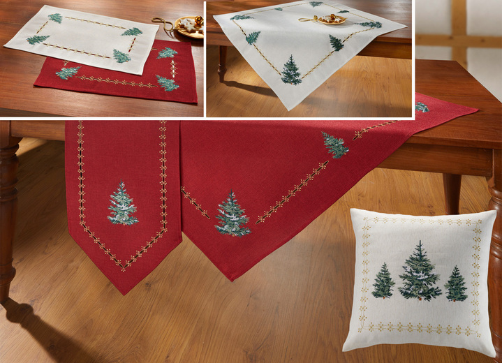 Wohnaccessoires - Tisch- und Raumdekoration mit Glitzergarn, in Größe 135 (2 Platzsets, 30/ 45 cm) bis 404 (Kissenbezug, 40/ 40 cm), in Farbe ECRU Ansicht 1