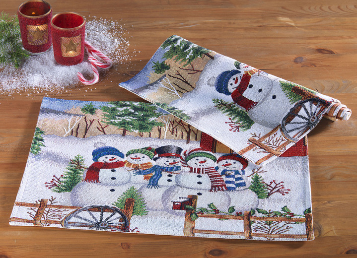 Wohnaccessoires - Platzset, 2-teilig, aus Gobelin, in Farbe BUNT