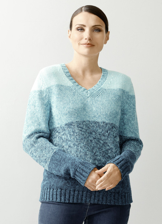 - Pullover aus reiner Baumwolle, in Größe 038 bis 052, in Farbe PETROL-MINT