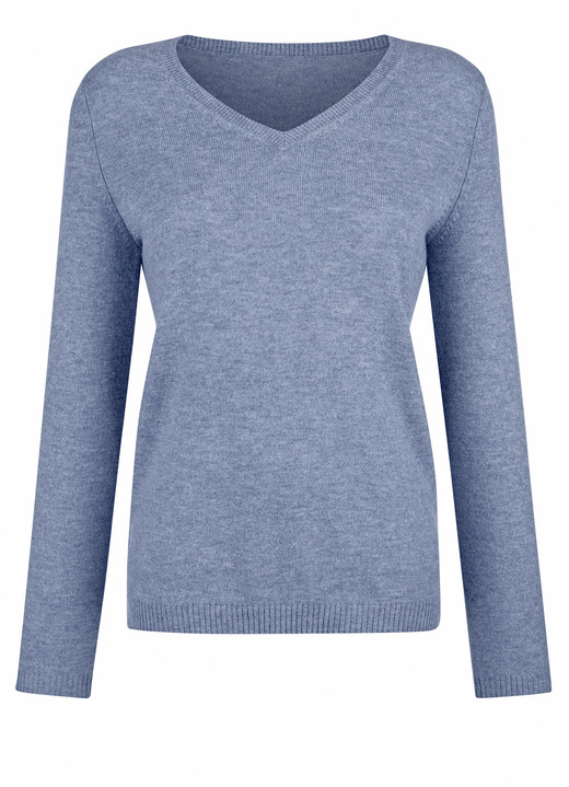 Langarm - Pullover mit Kaschmir-Anteil, in Größe 038 bis 052, in Farbe HELLBLAU Ansicht 1