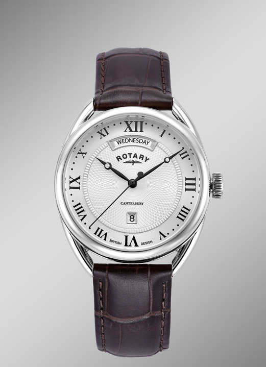 - Rotary Quartz-Herrenuhr mit Lederband, in Farbe  Ansicht 1