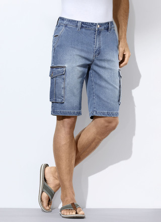 Jeans-Bermudas mit Cargotaschen