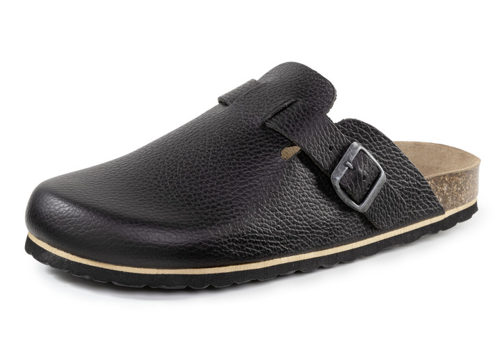 Sandalen & Pantoletten - GINO GALANTE Clog aus schattiertem, genarbtem Rindleder Sandalen & Pantoletten - GINO GALANTE Clog aus schattiertem, genarbtem Rindleder, in Größe 040 bis 047, in Farbe SCHWARZ