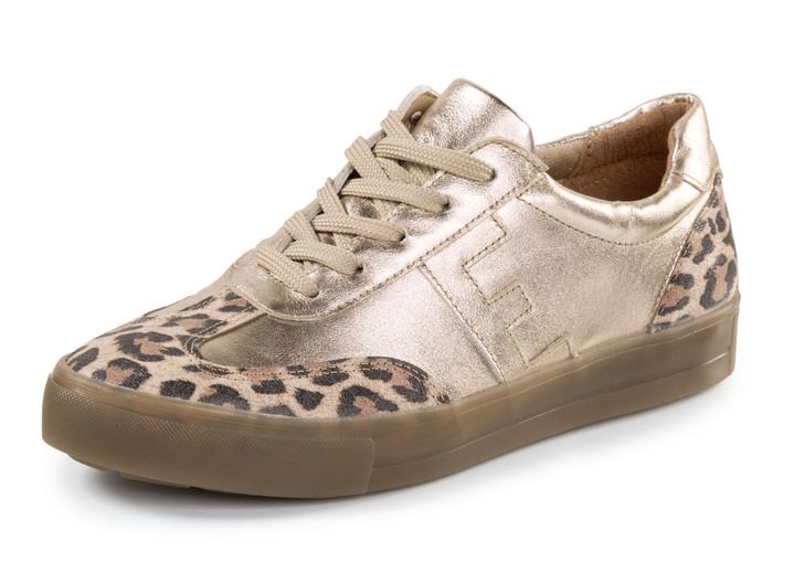 Weite H - ELENA EDEN Schnür-Sneaker aus genarbtem Nappaleder, in Größe 036 bis 042, in Farbe ALTGOLD-BRAUN Ansicht 1